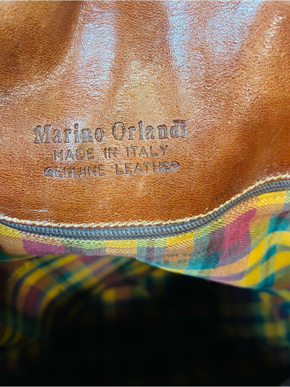 Marino Orlandi Cognac Brown Leather Shoulder Bag - Picture 11 of 12